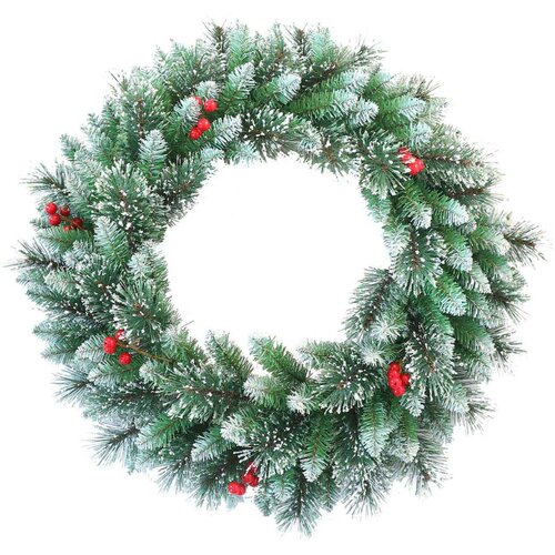  Božićni venac za vrata, zeleni, snijeg, bobice, 40 cm ( 41-118000 ) Cene