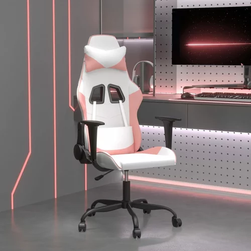  Igraća stolica bijelo-ružičasta od umjetne kože
