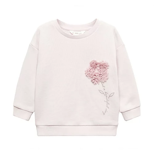 MANGO KIDS Sweater majica 'Flor' bež / ljubičasta / pastelno ljubičasta