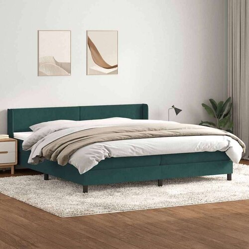  Krevet s oprugama i madracem tamnozeleni 180x220 cm bar&amp;scaron;unasti Slike