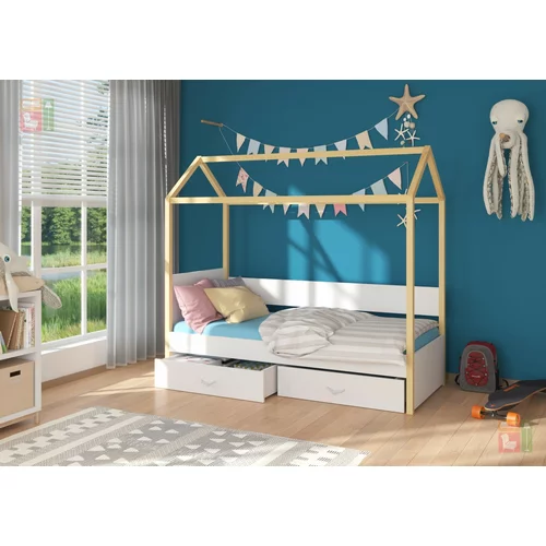 ADRK Furniture Otroška postelja Otello - 90x200 cm - bor/bela