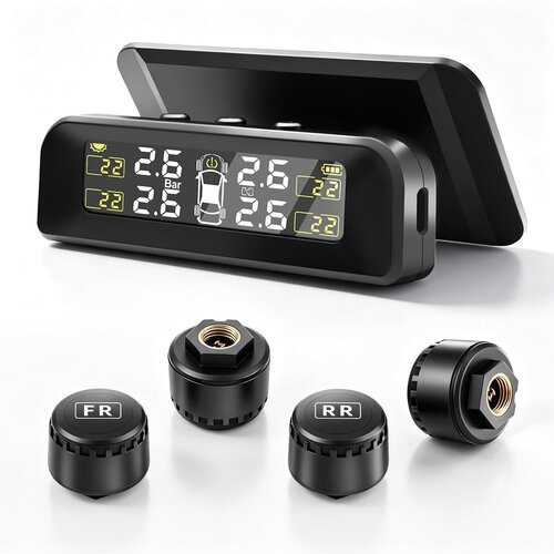 AVUTREL TPMS sistem za nadzor tlaka v pnevmatikah, solarno in USB Slike