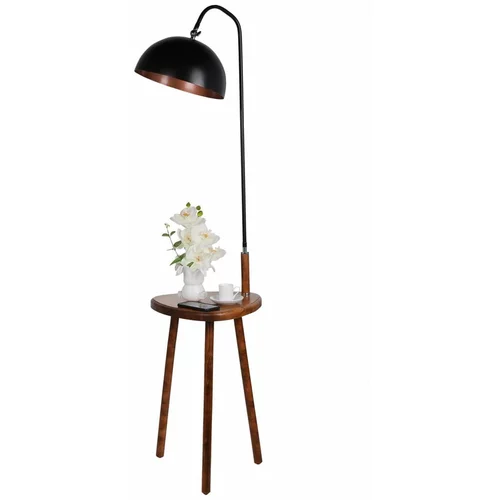 Opviq lights crna podna svjetiljka s pomoćnim stolićem