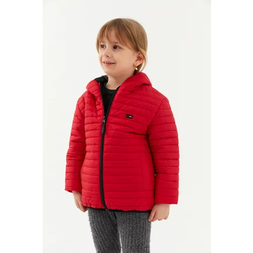 River Club Girls' Waterproof And Windproof Lined Red Hooded Coat.