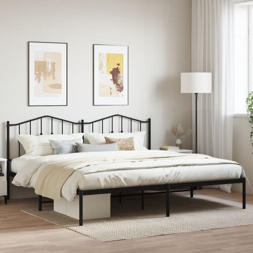 vidaXL Metalni okvir za krevet s uzglavljem crni 193x203 cm Cene