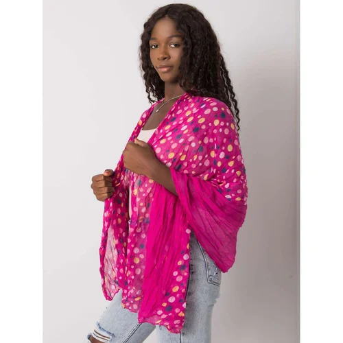 Fashionhunters Fuchsia scarf with colorful polka dots