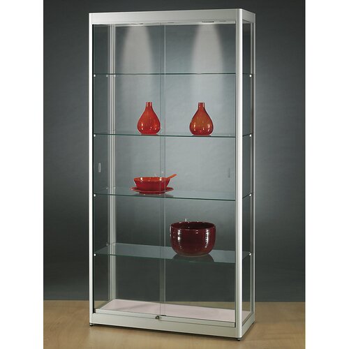  Vitrina, ŠxGxV 1000 x 400 x 2000 mm, LED-osvetlitev za zbirke, glava svetilke s Ø 50 mm, brez spodnje omarice Cene