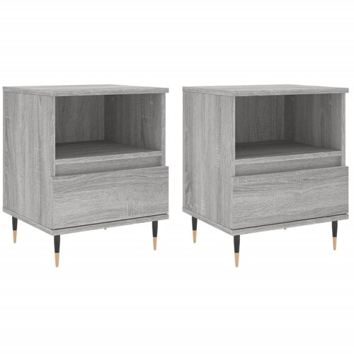 Maison Chic Dvo delni komplet Nočne omarice - Nočne mize siva sonoma 40x35x50 cm inženirski les, (21690596) Cene