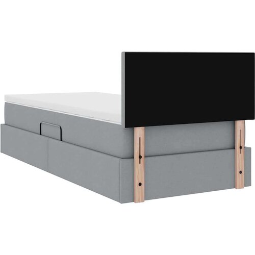  Krevet s madracem i skladi&amp;scaron;tem Svijetlo siva 90 x 200 cm - Svjetlosiva 90 x 200 cm Gladak dizajn Slike
