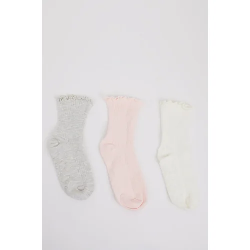  Baby Girl Non-Slip Sole 3-Pack Cotton Long Socks