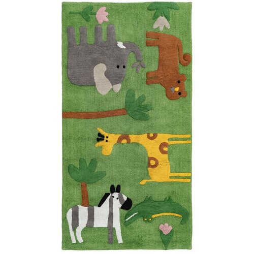 Ixia Zelen pralen bombažen tekač 90x175 cm Animals &amp;ndash; Slike
