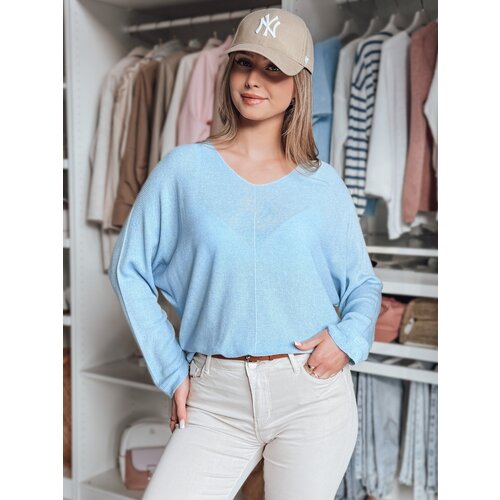 DStreet Sweter damskie one size oversize NORVAN błękitny Slike