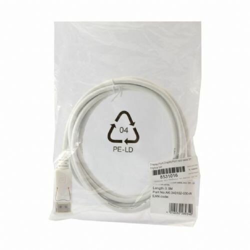 Digitus Mini-DisplayPort/DisplayPort kabel, 3m, bijel Slike