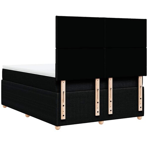  Krevet s oprugama i madracem crni 140 x 190 cm od tkanine Slike
