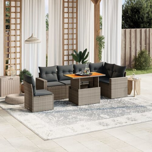 vidaXL 7-dijelni set vrtnih sofa sivi od poliratana Cijene