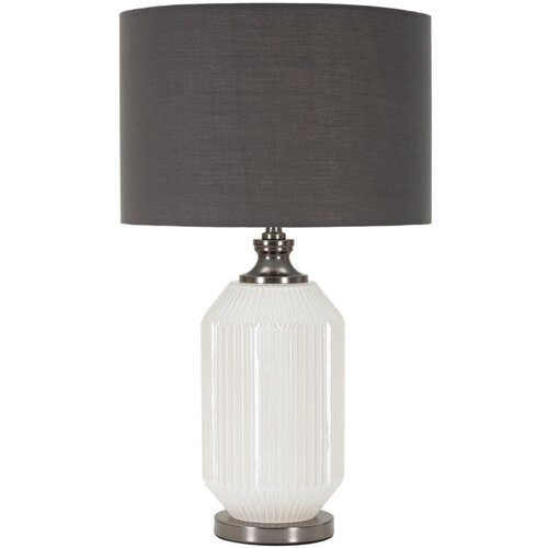 Mauro Ferretti Siva stolna lampa s tekstilnim sjenilom (visina 65 cm) Brighty &amp;ndash; Slike