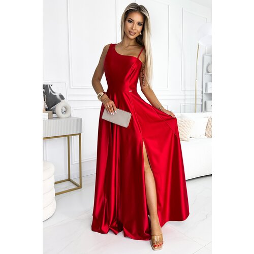 Numoco Long elegant satin dress for one shoulder Cijene