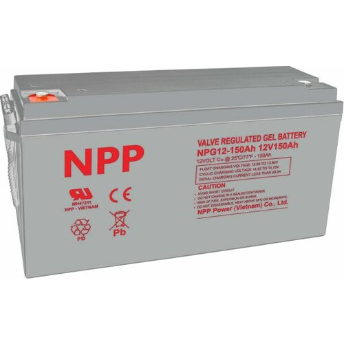 NPP NPG12V 150Ah, GEL BATTERY, C20=150AH, T16, 485172240240, 38,5KG, Light grey Cene