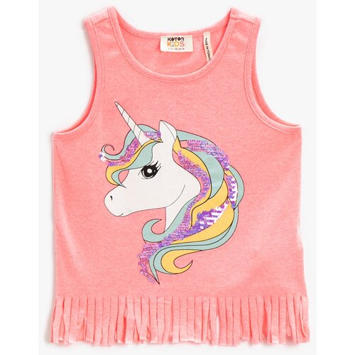Koton Tassels Unicorn Printed Top Crew Neck Sleeveless Slike