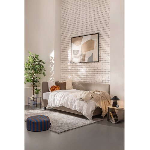 Bonami Selection Smeđe-sivi tapecirani krevet s prostorom za odlaganje s madracem 90x200 cm Avela &amp;ndash; Slike