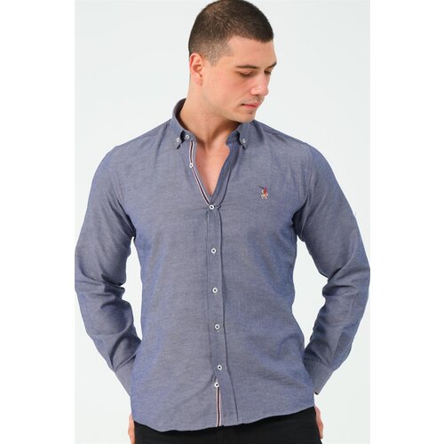 Dewberry G674 MEN&amp;#039;S SHIRT-DENIM BLUE-3 Slike
