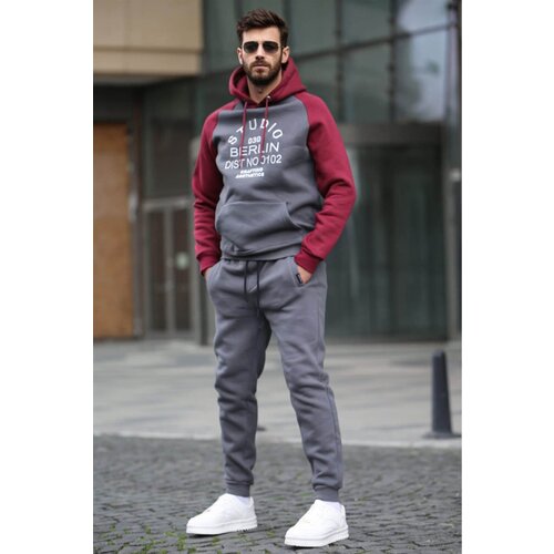 Madmext Smoked Raised Embroidered Sweatshirt Jogger Tracksuit Set 6359 Slike