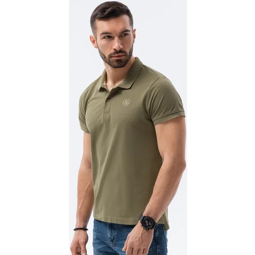 Ombre Majice & Polo majice Moška polo majica (S1374OLIVE) pisana