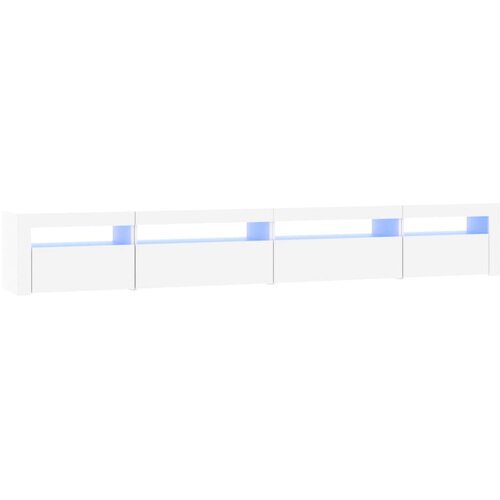Maison Chic TV omarica - TV stojalo - Televizijska omarica z LED lučkami bela 270x35x40 cm, (21700334) Slike
