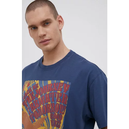 Wrangler Bombažen t-shirt mornarsko modra barva