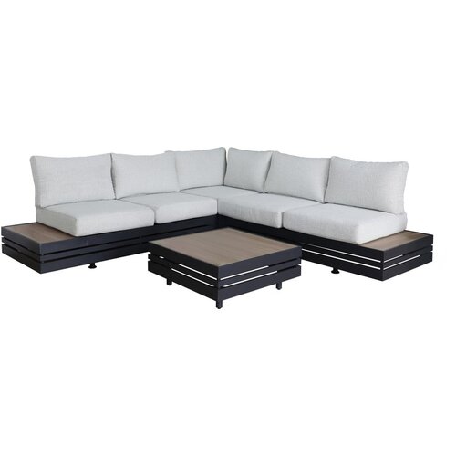 Rojaplast Siva aluminijasta vrtna garnitura za 5 oseb New York &amp;ndash; Slike