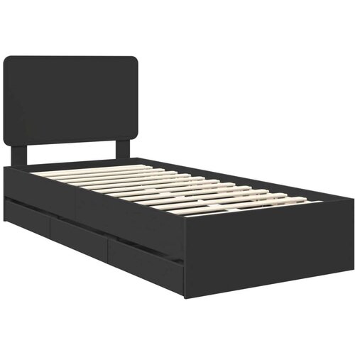  Okvir za krevet Crna 90 x 200 cm Inženjersko Drvo - Crna 90 x 200 cm Slike
