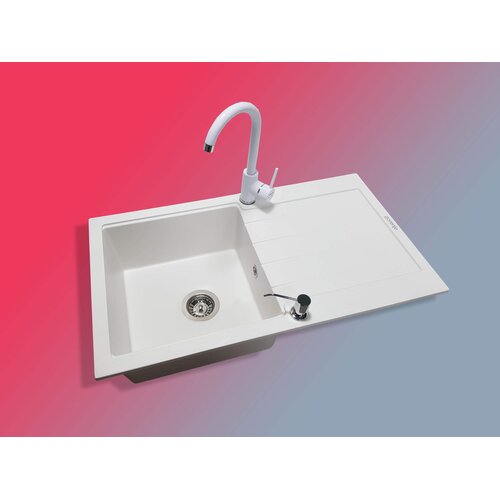  set sudopera sa slavinom i sifonom g stone km 21 bela + minotti 6118-W bela i ugradni dozer Cene