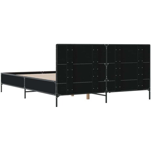  Okvir za krevet crni 160x200 cm konstruirano drvo i metal Slike