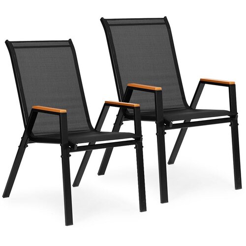 Multi Garden set od 2 vrtne stolice za terasu ili balkon, crne Slike