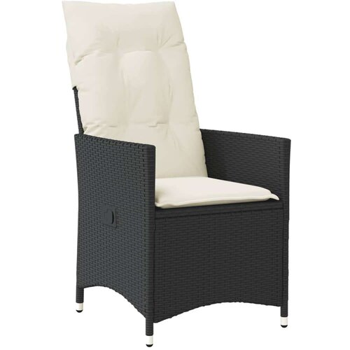 VidaXL 3-dijelni bistro set s jastucima crni od poliratana Slike