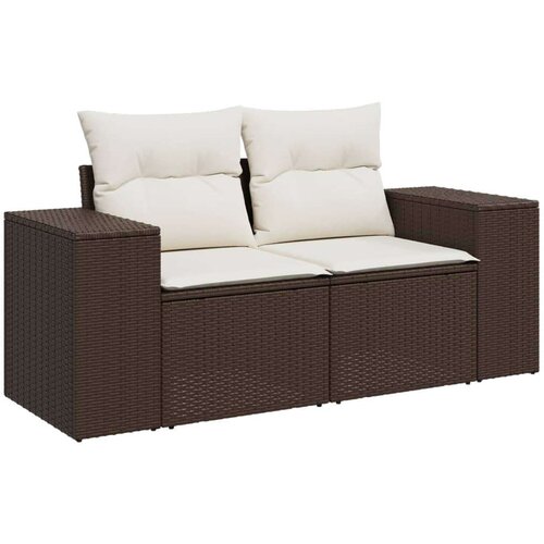 vidaXL 5-dijelni set vrtnih sofa s jastucima poliratan smeđi Cijene