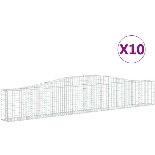  Lučne gabionske ko&amp;scaron;are 10 kom 400x30x60/80 cm pocinčano željezo Slike