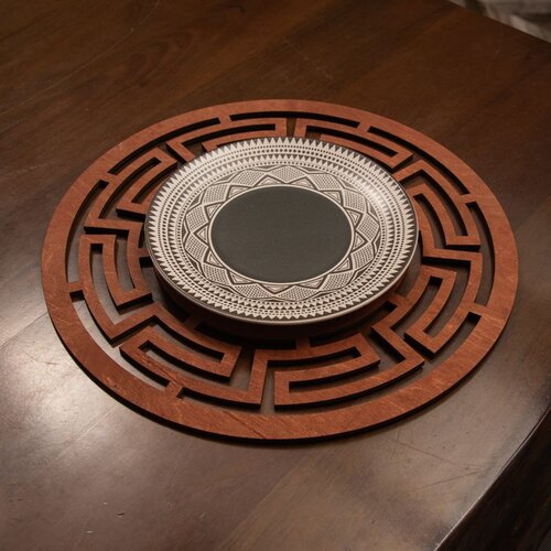Hermia Labyrinth set podmetača, 36x36cm, drveni, 6 dijelova, kesten Cene