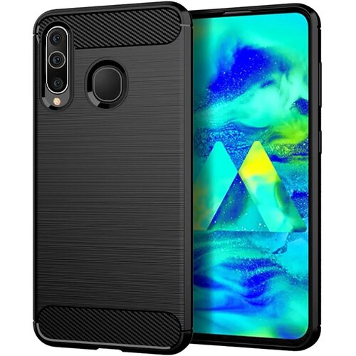  Gumijasti / gel etui Carbon za Samsung Galaxy A20s - črni Slike