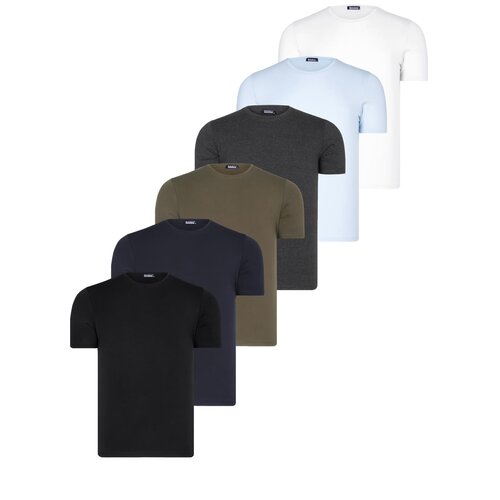 Dewberry SIX SET T8569 BIKE COLLAR T-SHIRT-BLACK-WHITE-BLUE-NAVY BLUE-ANTHRACITE-KHAKI Slike