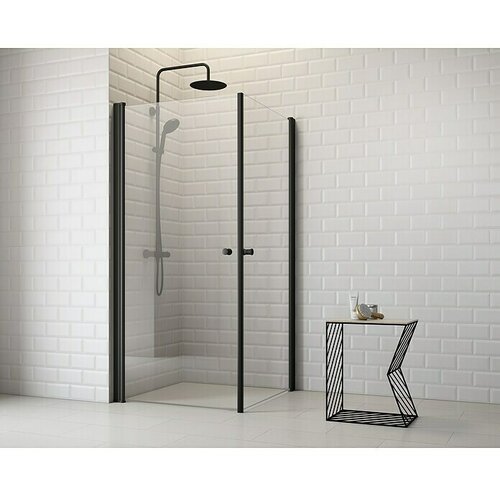 Corniche Kvadratna tuš kabina Light (80 x 80 x 190 cm, črni profili, steklo: 5 mm) Cene