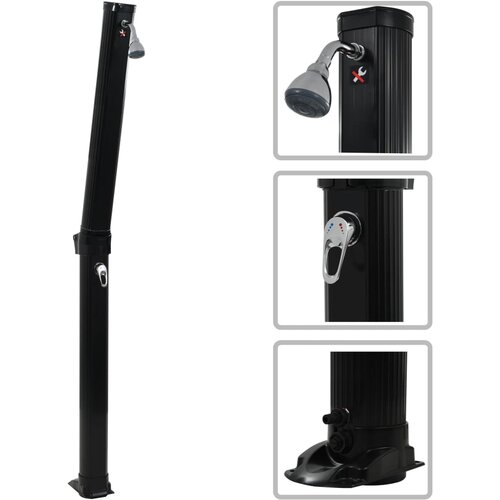 VidaXL sklopivi solarni tu&amp;scaron; crni 214 cm 23 L Slike