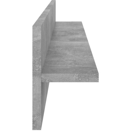  Zidne police 2 kom siva boja betona 80x11,5x18 cm od iverice Slike