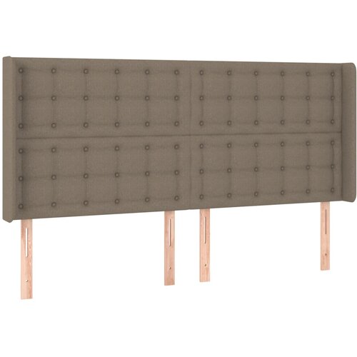  Uzglavlje s u&amp;scaron;ima smeđesivo 183x16x118/128 cm od tkanine Slike