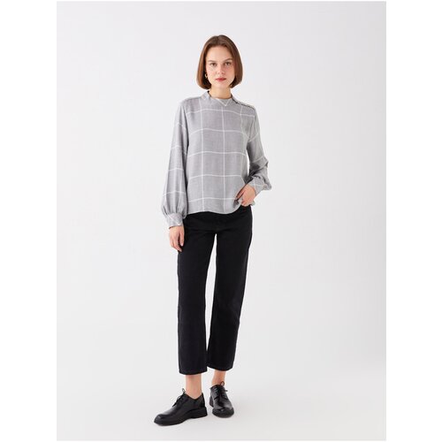 LC Waikiki Women&amp;#039;s Crew Neck Plaid Long Sleeve Blouse Slike