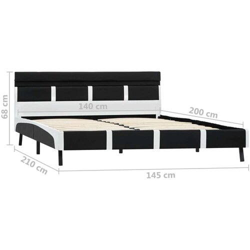  Okvir za krevet od umjetne kože s LED svjetlom crni 140x200 cm Slike