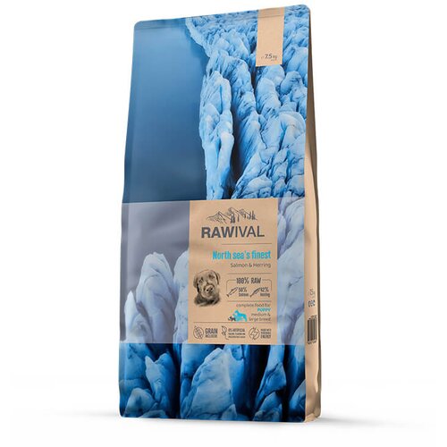 Craftia RAWIVAL North Sea&rsquo;s Finest Puppy Medium & Large Breed - losos i haringa za &scaron;tence srednjih i velikih rasa (750g, 2,5kg, 7,5kg) 7,5kg Cene