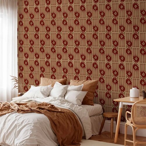  Tapeta - Red claws &amp;ndash; irregular shapes on a paper background 49x1000 Samoljepljiva Slike