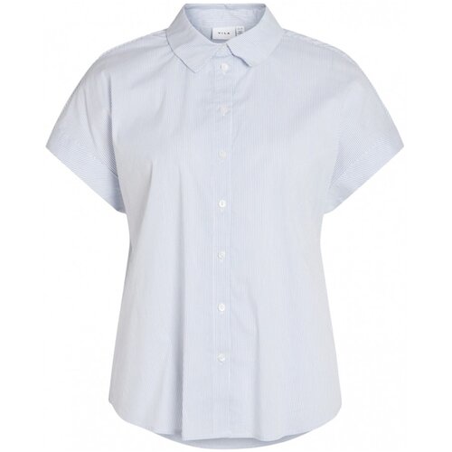 Vila Topi &amp;amp; Bluze Lulana Shirt - Cloud Dancer Modra Slike