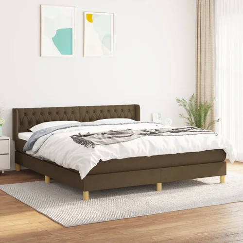  The Living Store Box spring postelja z vzmetnico temno rjava 180x200 cm blago - Box Spring Postelja, (21502746)